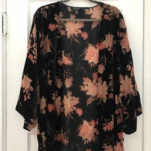 forever 21 velvet kimono